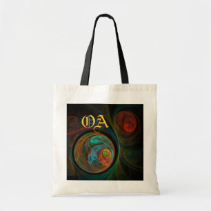 Rebirth Blue Abstract Art Monogram Bag