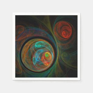Rebirth Blue Abstract Art Napkin