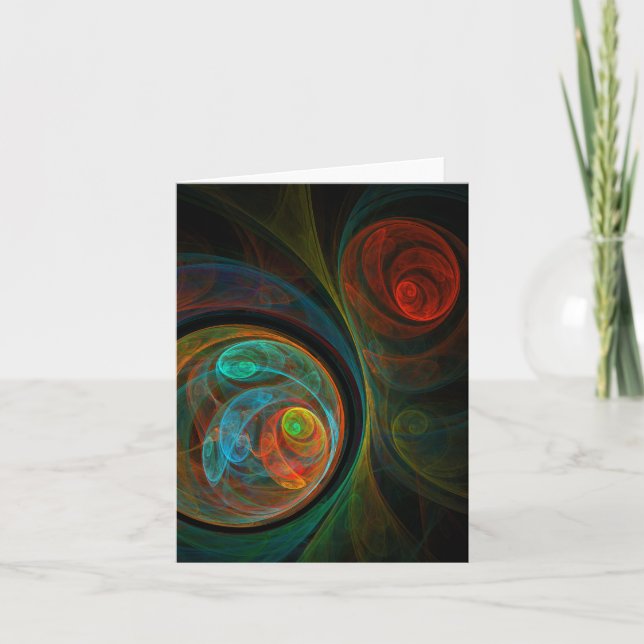 Rebirth Blue Abstract Art Note Card (Front)