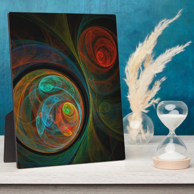 Rebirth Blue Abstract Art Plaque (Side)