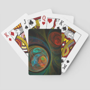 Rebirth Blue Abstract Art Playing Cards
