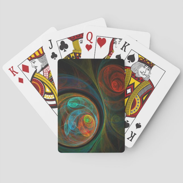 Rebirth Blue Abstract Art Playing Cards (Back)