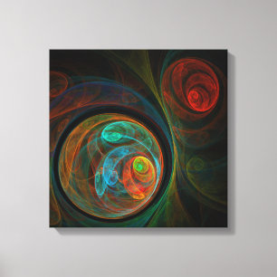 Rebirth Blue Abstract Art Quad Canvas Print