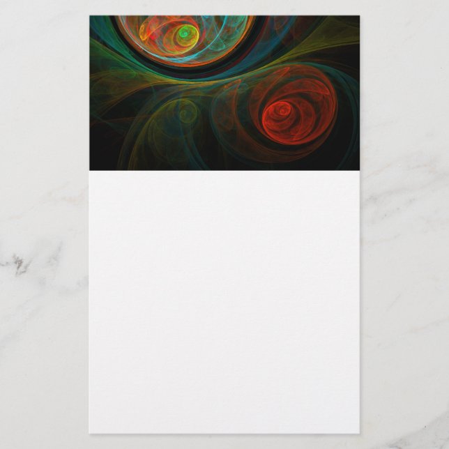 Rebirth Blue Abstract Art Stationery (Front)