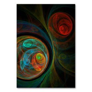 Rebirth Blue Abstract Art Table Card