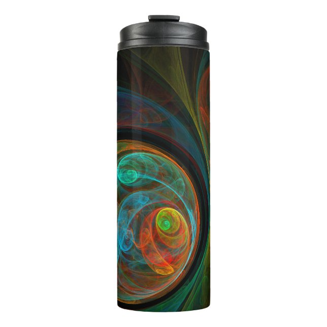 Rebirth Blue Abstract Art Thermal Tumbler (Front)