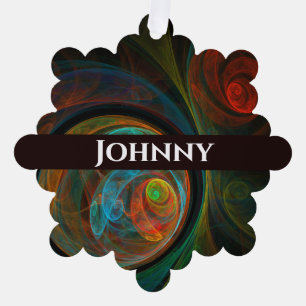 Rebirth Blue Abstract Art Tree Decoration Card