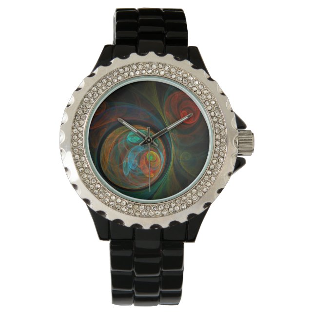 Rebirth Blue Abstract Art Watch (Front)