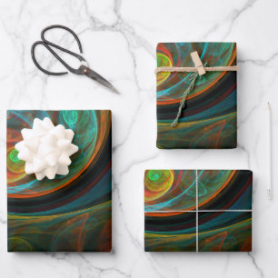 Rebirth Blue Abstract Art Wrapping Paper Sheet