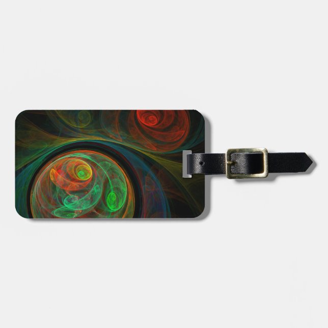 Rebirth Green Abstract Art Address Luggage Tag (Front Horizontal)