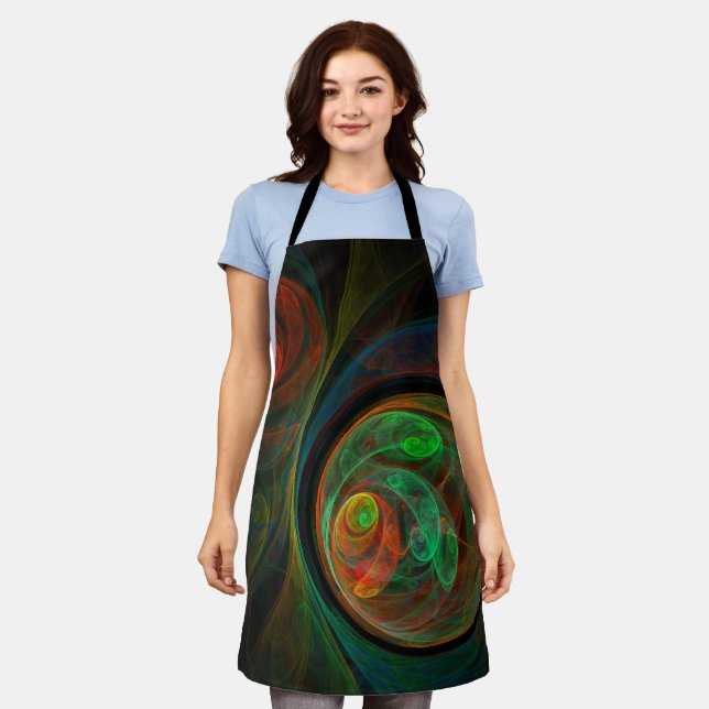 Rebirth Green Abstract Art Apron (Worn)