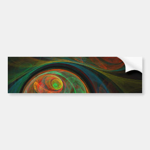 Rebirth Green Abstract Art Bumper Sticker