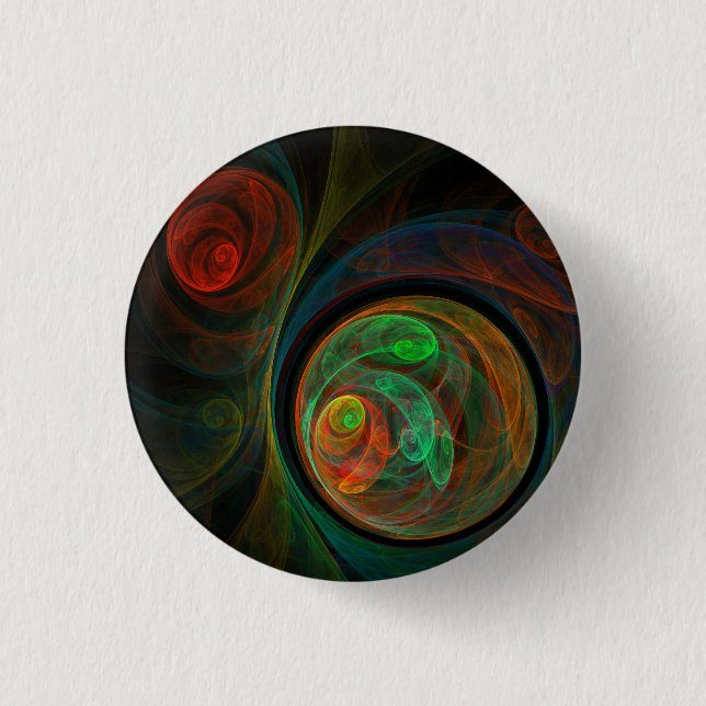 Rebirth Green Abstract Art Button (round) (Front)