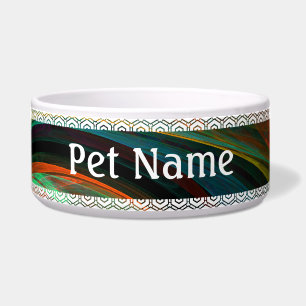Rebirth Green Abstract Art Dog Bowl