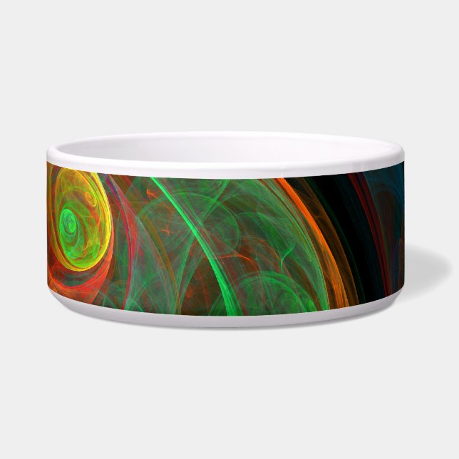 Rebirth Green Abstract Art Dog Bowl (Front)