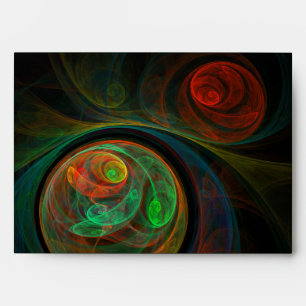 Rebirth Green Abstract Art Envelope