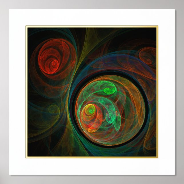 Rebirth Green Abstract Art Foil Prints (Front)
