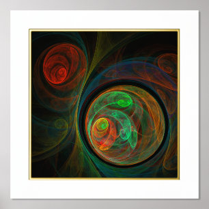 Rebirth Green Abstract Art Foil Prints