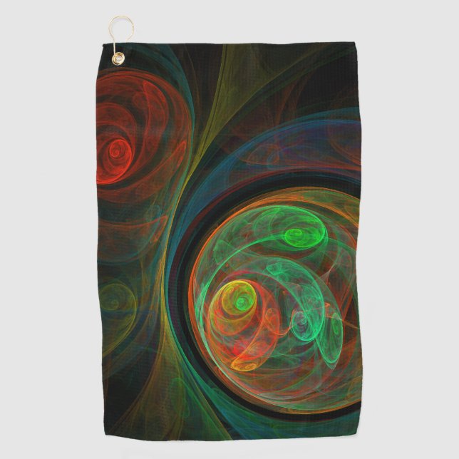 Rebirth Green Abstract Art Golf Towel (Front)