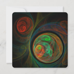 Rebirth Green Abstract Art Invitation