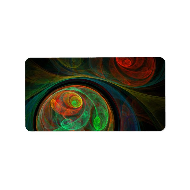 Rebirth Green Abstract Art Label (Front)