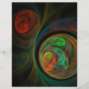 Rebirth Green Abstract Art Letterhead