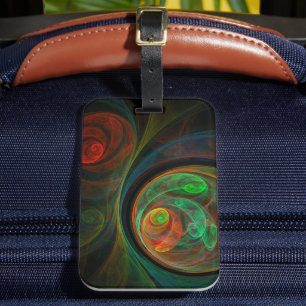 Rebirth Green Abstract Art Luggage Tag