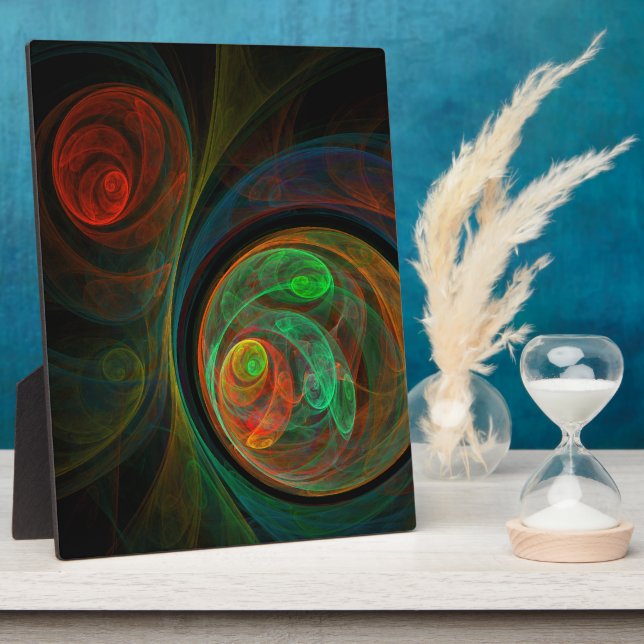 Rebirth Green Abstract Art Plaque (Side)
