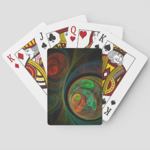 Rebirth Green Abstract Art Playing Cards