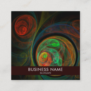 Rebirth Green Abstract Art Professional Square Business Card