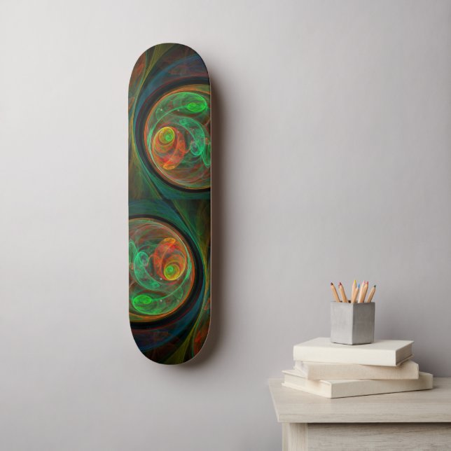 Rebirth Green Abstract Art Skateboard (Wall Art)