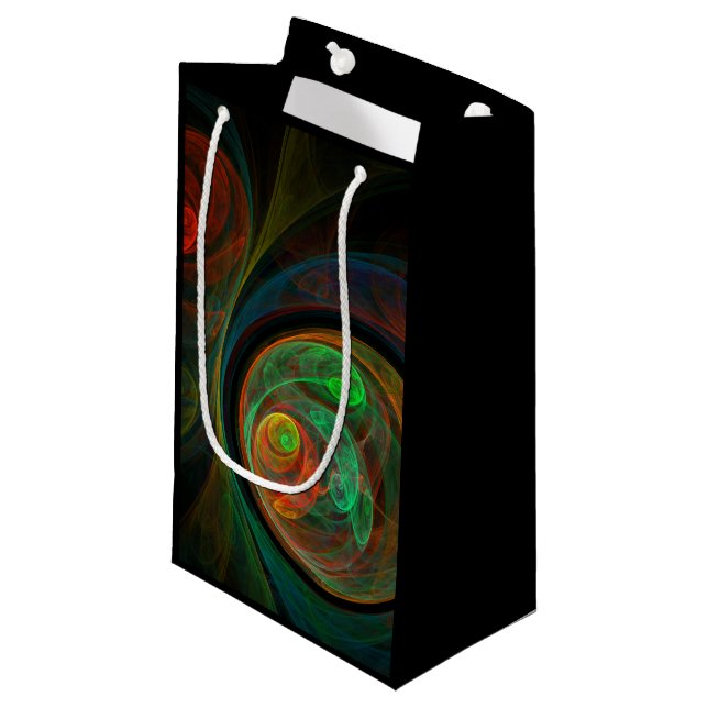 Rebirth Green Abstract Art Small Gift Bag (Front Angled)