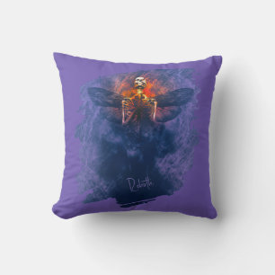 Rebirth. Skeleton with wings rising up Cushion
