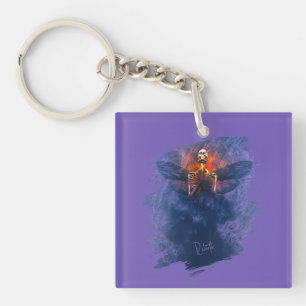 Rebirth. Skeleton with wings rising up Key Ring