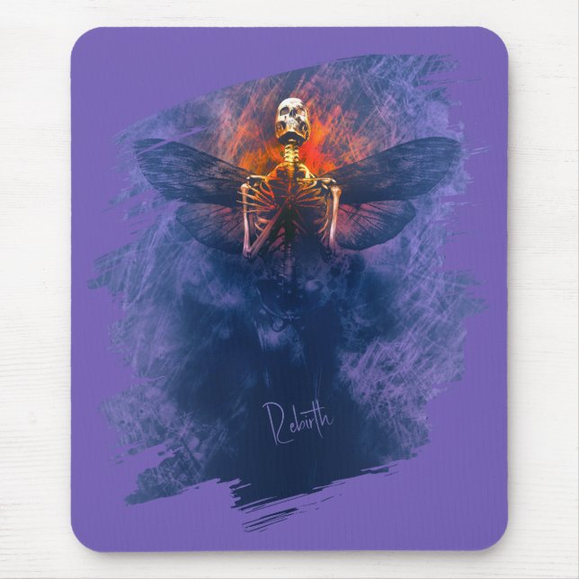 Rebirth. Skeleton with wings rising up Mouse Pad (Front)