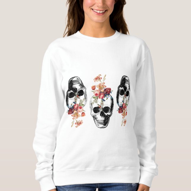 Rebirth - Skulls Blossoming Sweatshirt (Front)
