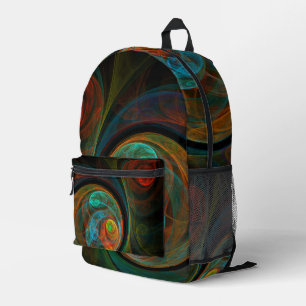 Rebirth Spiral Modern Cosmic Abstract Art Printed Backpack