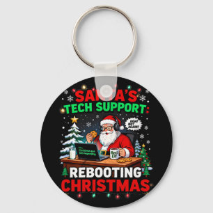 Rebooting Funny Santa's Tech Support Christmas Com Key Ring