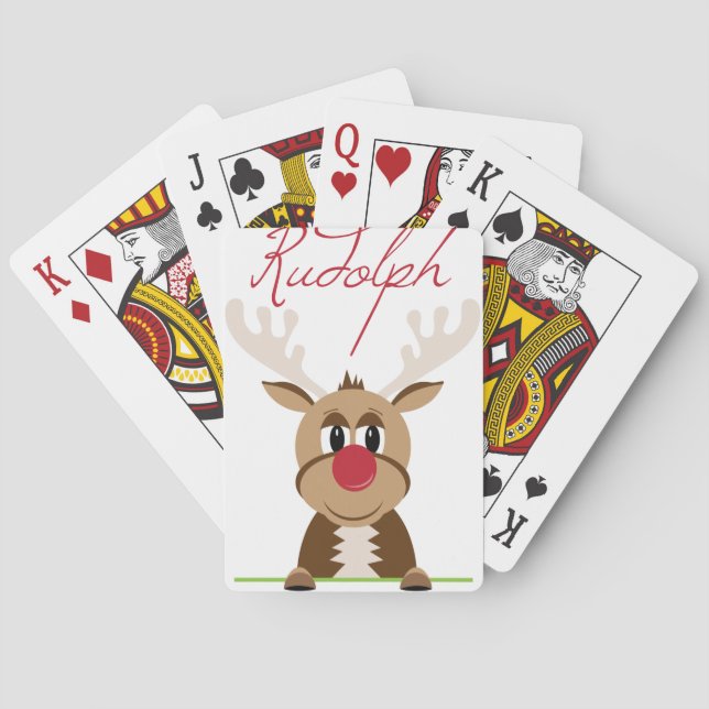 Rec Nosed Reindeer Playing Cards (Back)