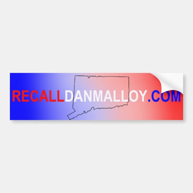Recall Dan Malloy Bumper Sticker (Front)