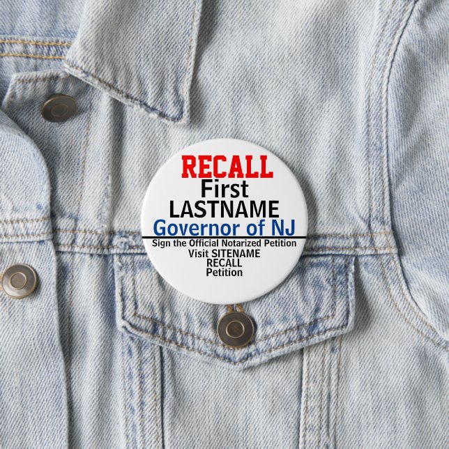 Recall Gov. Any State 7.5 Cm Round Badge (In Situ)