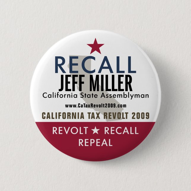 Recall Jeff Miller Button (Front)