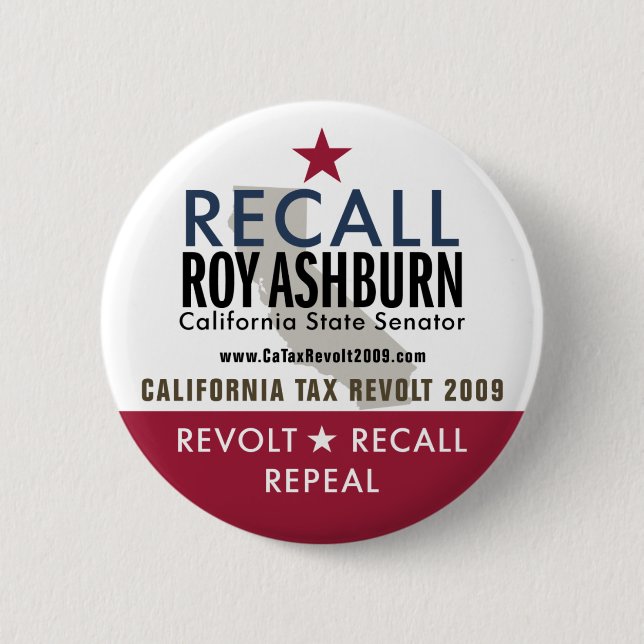 Recall Roy Ashburn Button (Front)