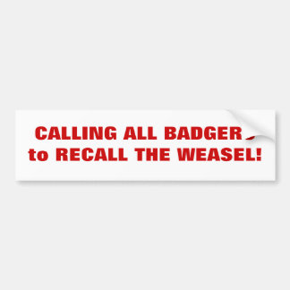 Recall Walker Bumper Sticker