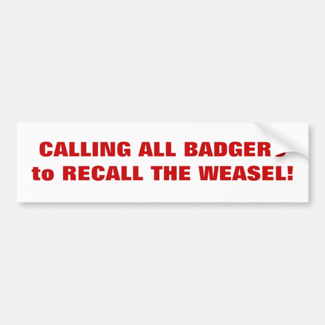 Recall Walker Bumper Sticker (Front)