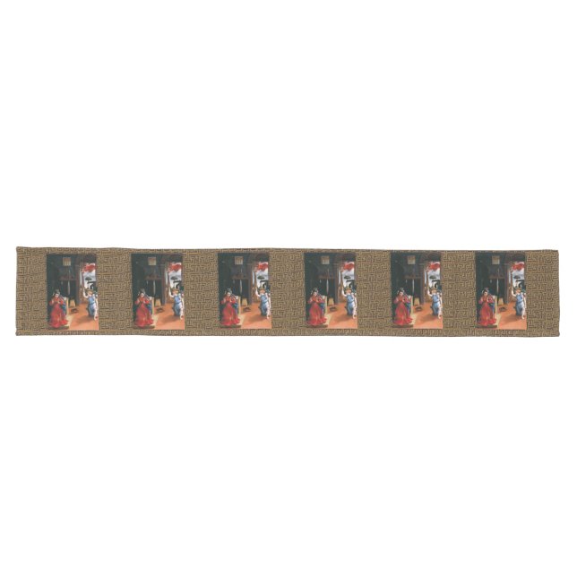 RECANATI ANNUNCIATION by Lorenzo Lotto  Long Table Runner (Horizontal)