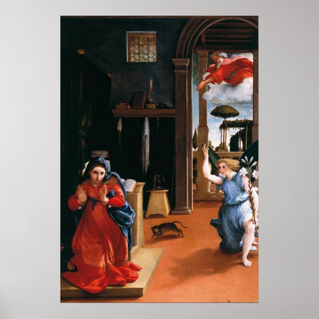 RECANATI ANNUNCIATION by Lorenzo Lotto Poster (Front)