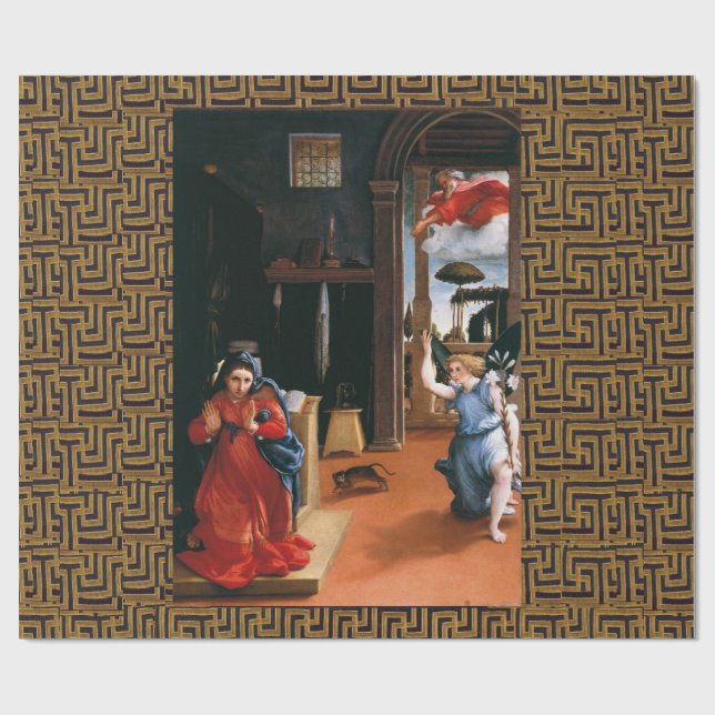 RECANATI ANNUNCIATION by Lorenzo Lotto Wrapping Paper (Flat)