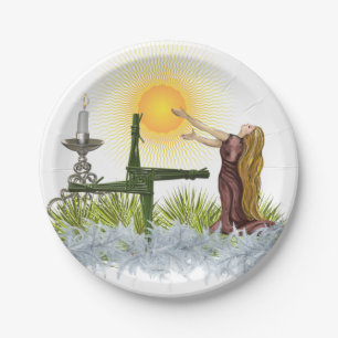 Receive the Sun Blessed Imbolc Wiccan Holiday Paper Plate