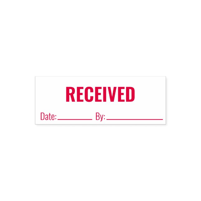 RECEIVED Date By Business Text Template Self-inking Stamp (Design)